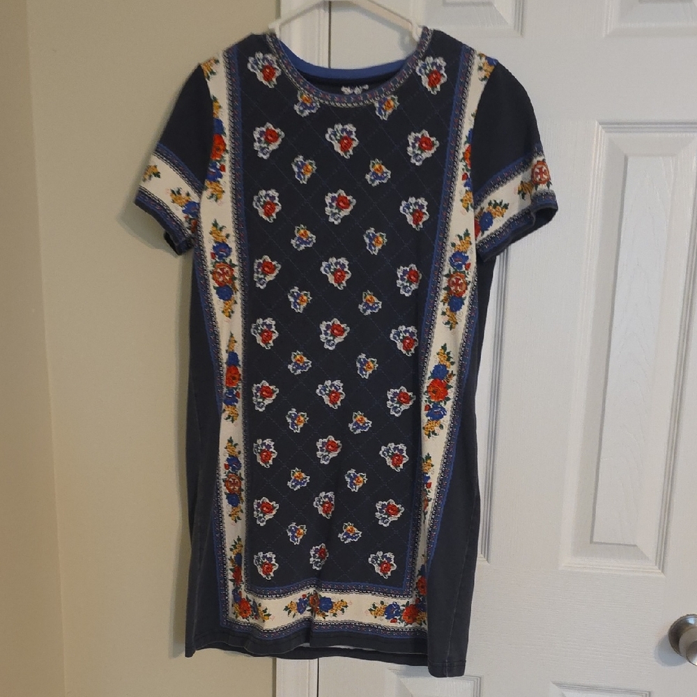 Tory Burch Navy and Red Patterned Dress
